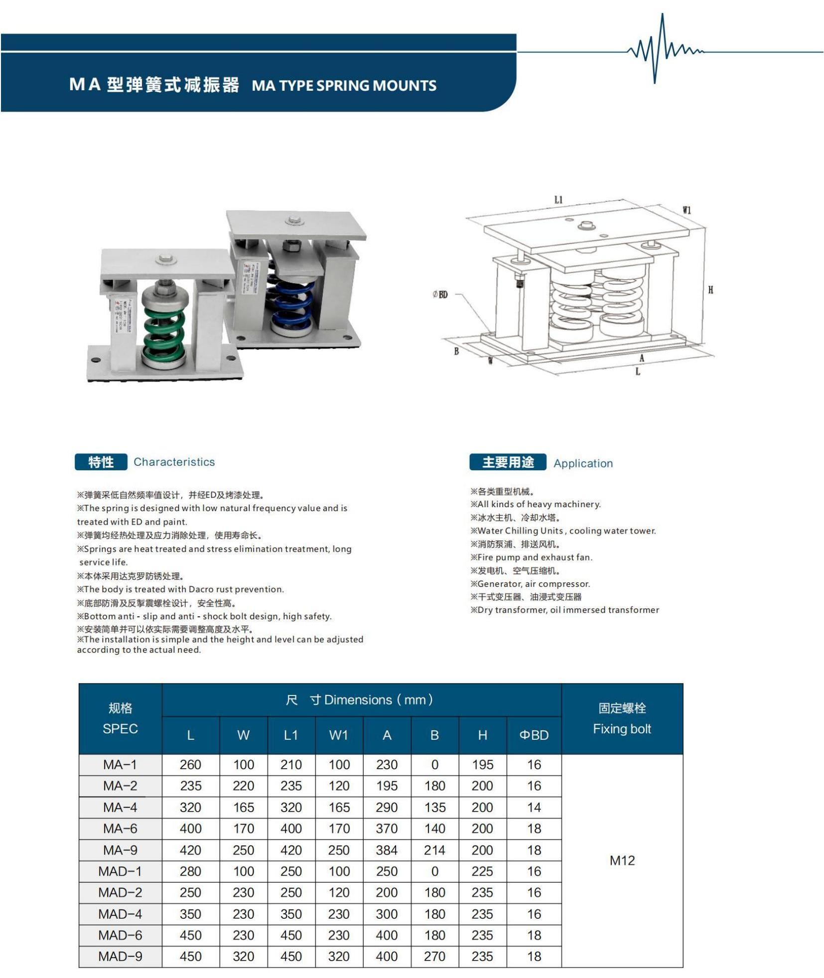 MA型彈簧式減振器